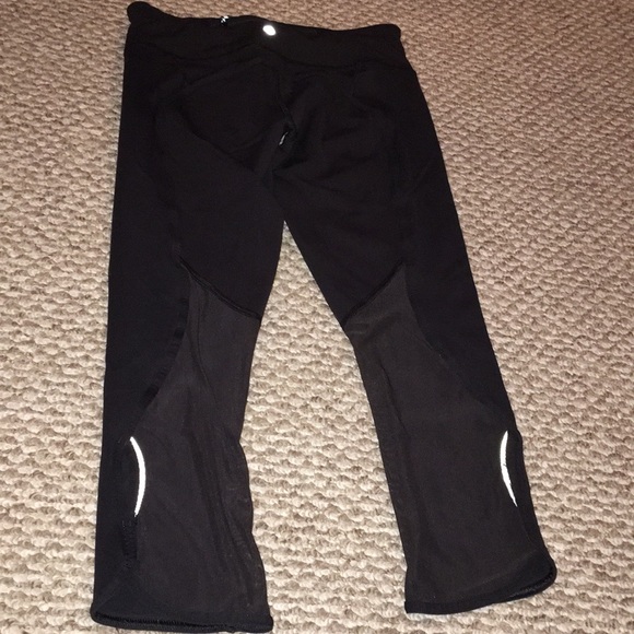 lululemon athletica Pants - Lululemon black mesh bottom leggings euc